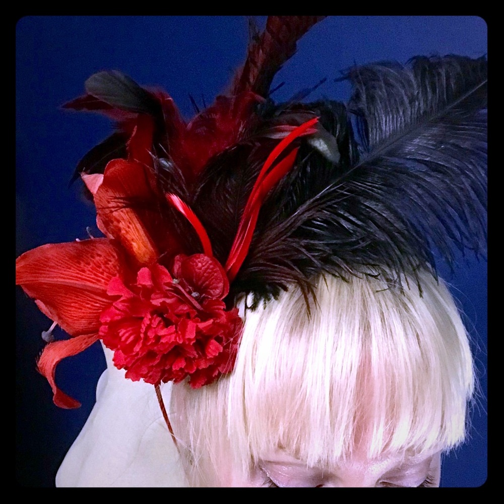 Flower & Feather Head Piece